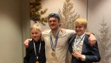 Her er de  norske junior-gutta som tok laggullet: Johan Ruud (Odal SFK), Torjus Ødegård og Trym Schjager. 